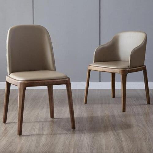 Nordic Solid Wood Dining Chair Modern Minimalist Fashion Creative Home Restaurant Hotel Table And Chair Backrest Light Luxury Fu