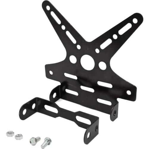 Uxcell Motorcycle Black Swallow Tail Type Adjustable License Plate Bracket Frame Stand