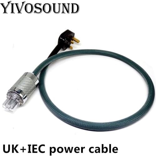 Yivosound Hi-End Hifi amplifier OFC Pure Copper MK UK IEC AC Female Male Gold Plated Power Plug Power Cable Cord Wire