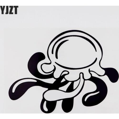 YJZT 14.6CM×10.9CM Marine Animals Vinyl Lantern Jellyfish Tentacle Decal Car Stickers 13D-1196