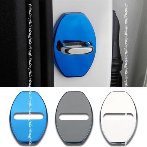 4pcs Car Door Lock Protector Rust Proof Cover stainless For Skoda Rapid Octavia Kodiaq Car Accessories