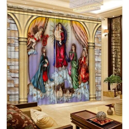 Blackout curtain European 3D Curtains angel design Curtains For Living Room Bedroom europe curtains