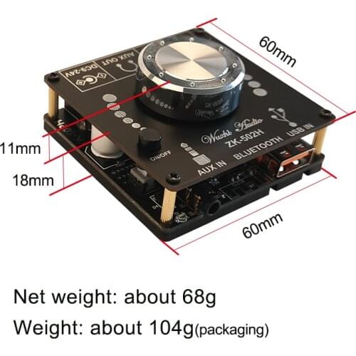 ZK-502H HIFI Bluetooth 5.0 TPA3116D2 Digital Power Audio Amplifier board 50WX2 Stereo AMP Amplificador Home Music Car
