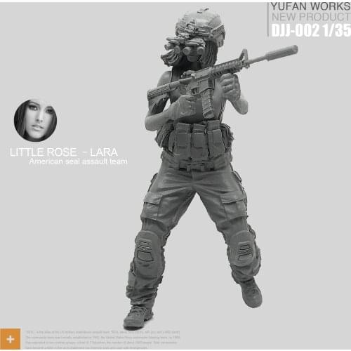 1/35 Resin model kits Figure Female Soldier self-assembled DJJ-02