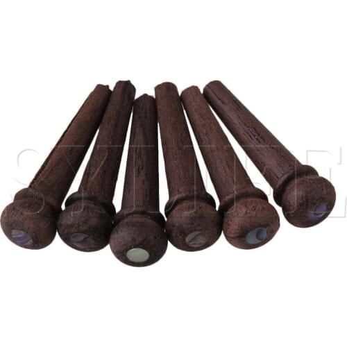 1 Set of Rosewood BRIDGE PINS ABALONE Dot For Acoustic Guitar