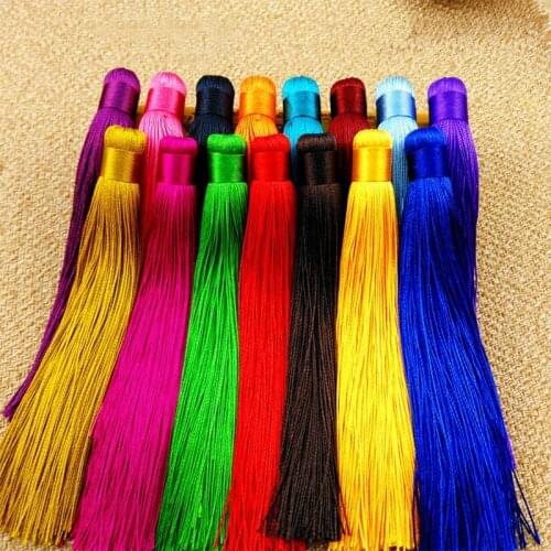 10pcs 12cm Colorful Cotton Silk Tassel Brush for Earring Charm Making Satin Tassels Pendant Diy Jewelry Findings Handmade Crafts