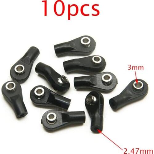 10PCS M3 Bent Ball Joints Length 15mm 3mm Black Plastics Rod Ball Ends Spare Parts For RC Crawler Car Model