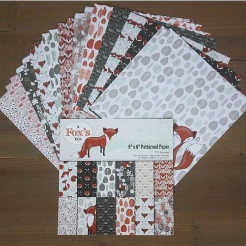 12 Sheets FOX Scrapbooking Pads Paper Origami Art Background Paper Card Making DIY Scrapbook Paper Craft B1031