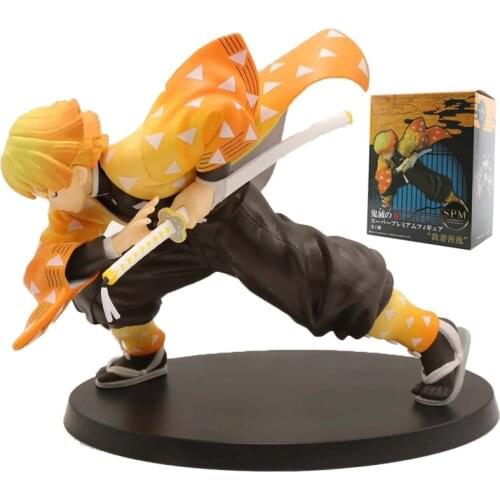 15cm Anime Demon Slayer Action Figures Draw Sword Agatsuma Zenitsu Figurine Kimetsu No Yaiba Figura PVC Collection Model Toys