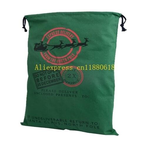 20pcs/lot Free Shipping New Arrival Drawstring Gift Bag Christmas Canvas Santa Sack 12 styles for choice
