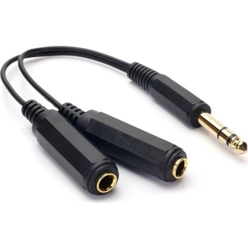 3.5mm Mic Headset Splitter Adapter Cable 1 TRRS Male To 2 TRS Female Audio AUX Studio Y Converter Cord