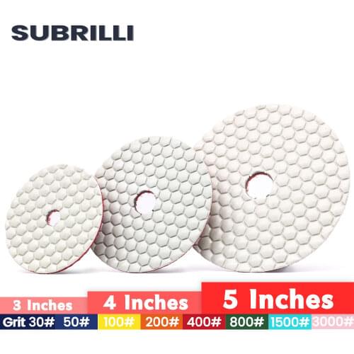 3/4/5inch Diamond Disc Granite Tool Dry Polishing Wheel 80/100/125mm Circles for Marble Polisher Grinder Stone Concrete Sanding