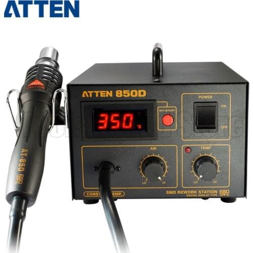ATTEN AT850D 550W 110V/220V 480Degree Hot Air Rework Station Thermoregul LED Heat Gun Blow Dryer for BGA IC Desoldering Tool
