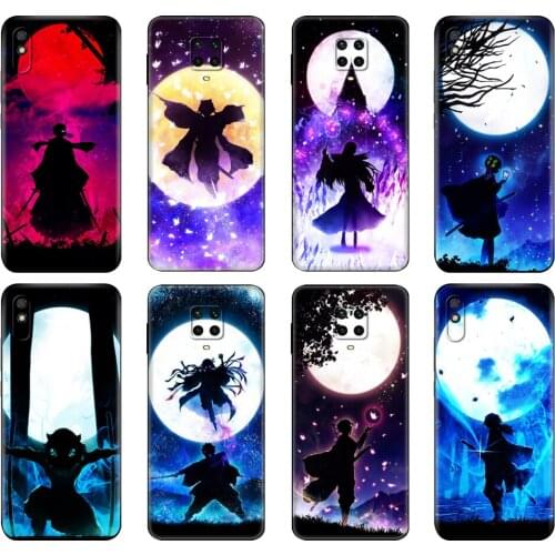 Black tpu Case For Xiaomi Redmi 7A 8 8A 9 9A 9C Case Redmi Note 8T 8 Pro T Note 9 9S 9 Pro Case Demon Slayer Kimetsu No Yaiba