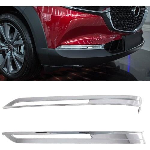 For Mazda CX-30 CX30 2019 2020 2021 Accessories ABS Chrome Front Fog Light Lamp Molding Strips Cover Trim Car Styling