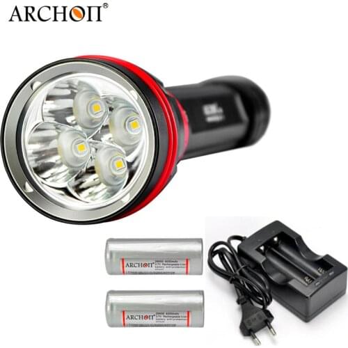 Diving Torch ARCHON DY02 WY08 4*CREE XP-L LED 4000 lumens Diving Flashlight 100 Meters Underwater Light with Batteries+ Charger