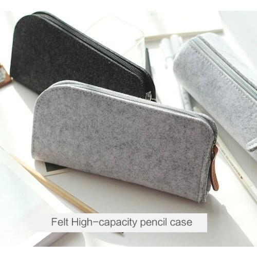 JIANWU Minimalist felt pencil bag fabric pencil case pencil box School Supplies Office Supplies