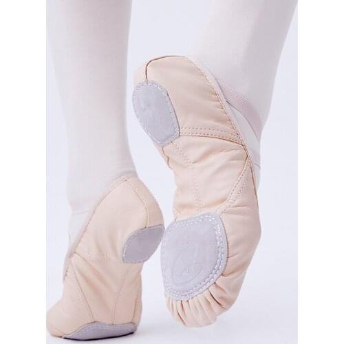 Microfiber Leather Ballet Slippers Waterproof Girls Split Suede Sole Ballet Dance Shoes Kids Durable Dance Slippers