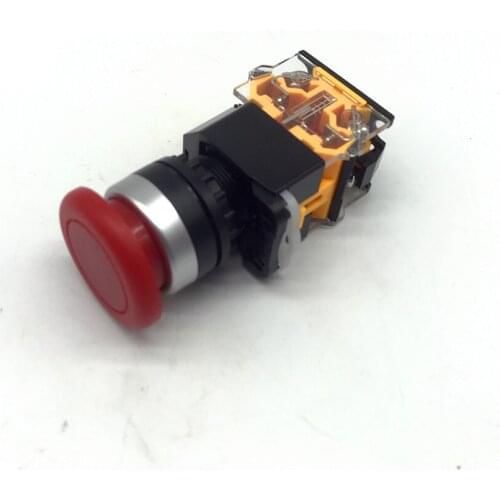 Red Mushroom Head Momentary DPST 1NO+1NC Pushbutton Switch LA38-11M