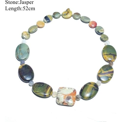 LiiJi Unique Christmas Gift Necklace Jaspers Green color Necklace 52cm Only 1PCS each stock Jewelry for Women