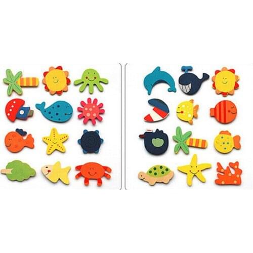6000pcs/lot Animal Wooden Fridge Magnet Refrigerator Magnets