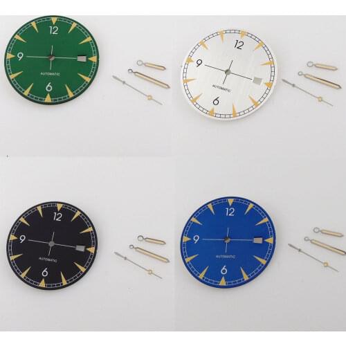 BLIGER Steel Replacement 33.5MM Watch Dial Hand Set fit NH35A Luminous Marks