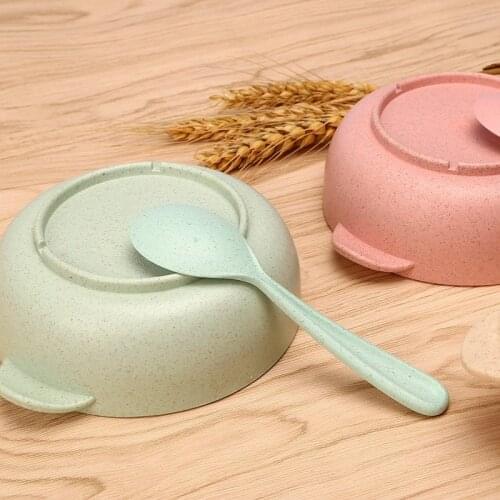 Baby Feeding Tableware Set Eco-Friendly Toddle Baby Plate Dish Children Dishes Dinnerware Kids Anti-hot Training Bowl+Spoon