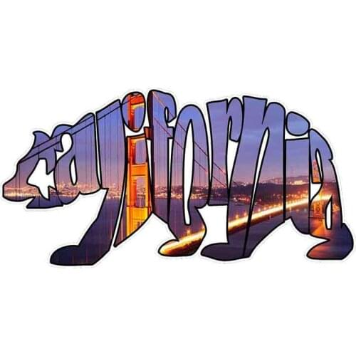 SZWL Creative Car Stickers California Bear San Francisco Golden Gate Logo Fine Decal Waterproof Auto Accessories Vinyl,13cm*6cm