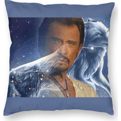 Johnny Hallyday Throw Pillow Cover Polyester Throw Pillow Rock Music French Singer Casual Cushion Covers