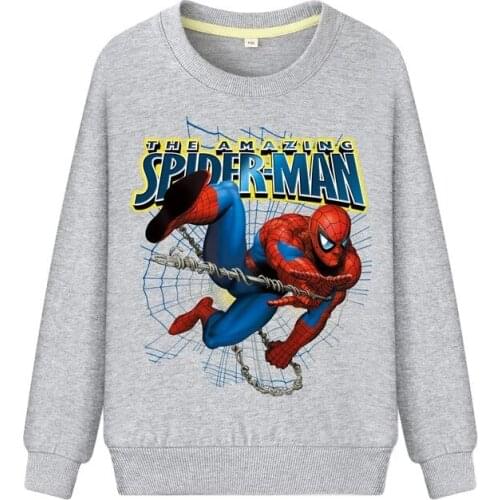 2021 New Baby Sweater Autumn Spider Boys Pure Cotton Sweatshirts Kids Long Sleeve Cartoon Hoodies Shirt Childrens Sweatshirt