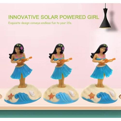 New ABS Solar Powered Dancing Girl Swinging Animated Toy Car Decor Kids Gifts For Car Dashboards Car Interior Acessories