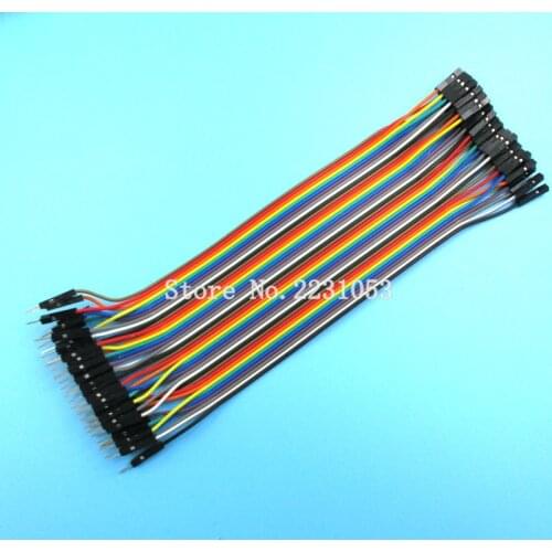 New 40pcs in Row Dupont Cable 20cm 2.54mm 1pin 1p-1p Female to Male jumper wire