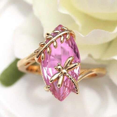 New Trendy Creative Dragonfly-Shapped Rings For Women Wedding Engagement Party Fashion Female Jewelry Gift Womens Couple Rings