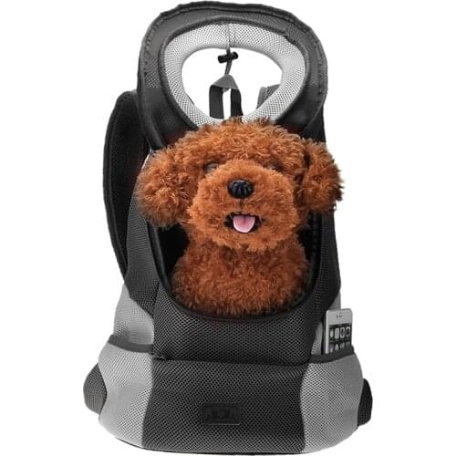 Double Shoulder Portable Travel Backpack Outdoor Pet Dog Carrier Bag Pet Dog Front Bag Mesh Backpack Head