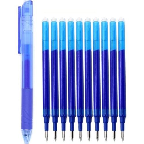 8 Color 0.5mm Magic Erasable Pen Press Gel Pen Washable Handle Pen Refill Rod Blue/Black Ink School Writing Stationery 10pcs/lot