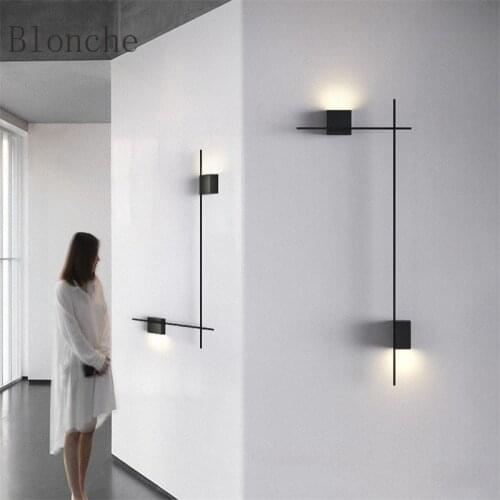 Modern Simple Designer Long Strip Wall Lamp Living Room Background Wall Deco Light Hotel Corridor Line Strip Wall Light Fixtures