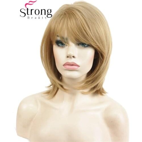 StrongBeauty Short Natural straighten G Blonde High Heat Ok Full Synthetic Wig Womens Wigs