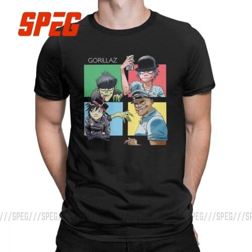 Awesome Gorillaz Gajianterus T-Shirts for Men Round Neck 100% Cotton T Shirts Short Sleeve Tees Gift Idea Tops