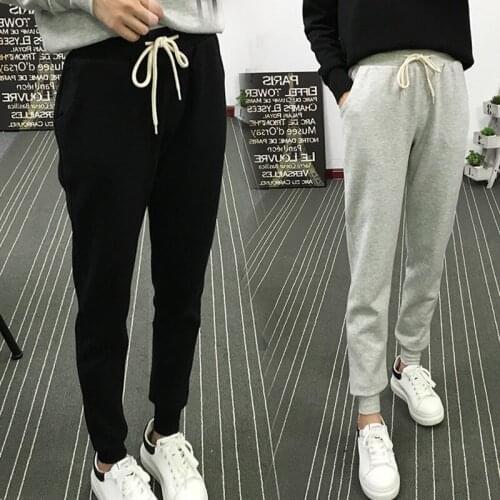 Women Hip Hop Pants Drawstring Pocket Loose Haren Pants Sweatpants Casual Ladies Solid Long Trousers Joggers Sportswear