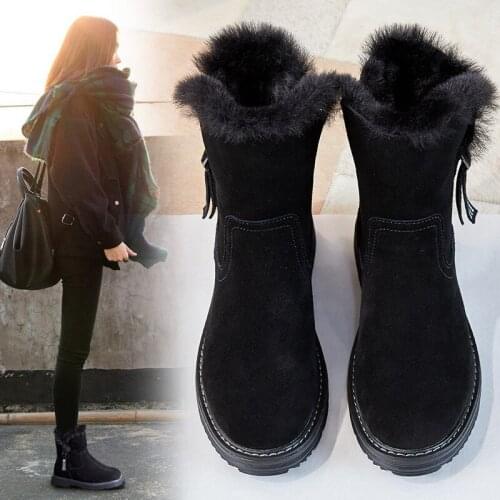 Koovan Womens Snow Boots Shoes For Winter 2020 New Fashion Velvet Fur Cotton Shoes Autumn Winter Ankle Boots