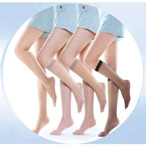 1Pair Sexy Stockings Transparent Crystal Silk Thin Summer Nylon Stockings Female Ladies Over Knee Socks For Women