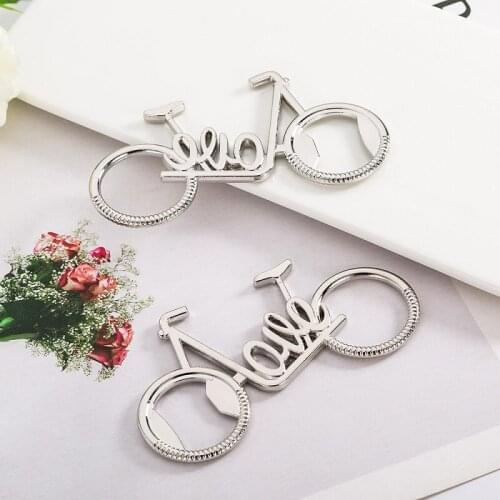 100pcs New Creative Metal Love Bicycle Beer Bottle Opener Wedding Favors Promotional Gifts Kitchen Bar Tools WB32