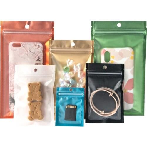 1000Pcs Clear Plastic Tear Notch Zip Lock Storage Bag with Hang Hole Recyclable Zipper Gift Crafts Retail Package Bag