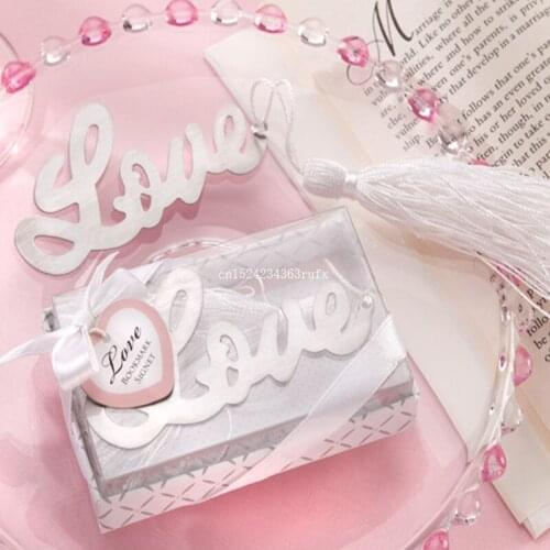200pcs Love Bookmarks Bridal Shower Wedding Favors and Gifts for Guests Giveaway Presents Wedding Favours With Gift Box