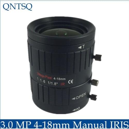 3MP. Lens to meet HD network cameras 4-18mm Manual Iris lens 1/1.8 c mount F1.6 CCTV Lens.CY-c0418mm-3MP