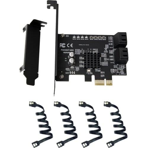 4 Ports SATA 3.0 Card PCI-E SATA Card PCIe 1X Cards PCI Express to SATA 3.0 Expansion Adapter for HDD SSD IPFS Mining Controller