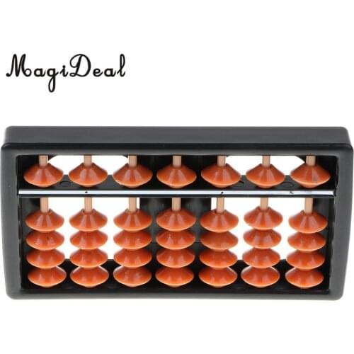 7 Rods Brown Beads Arithmetic Abacus Soroban Calculating Frame Kids Mathematical Teaching Aids Kids Educational Toy