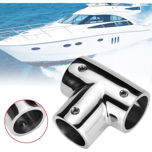 90 degree 3-way Boat Pipe Connector 316 Stainless Steel Marine Yacht Railing Handrail Pipe Connectors 22mm 25mm Marine Hardware