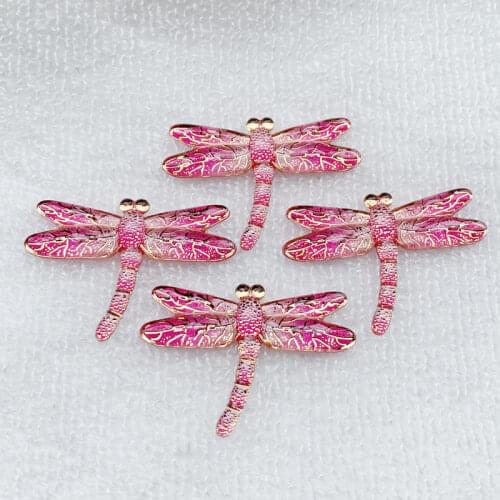 Acrylic Anime Floral Dragonfly Keychain Ring Animal Insect Jewelry For Women Girl Bag Purse Charms Wholesale 31*45mm 8pcs -B633