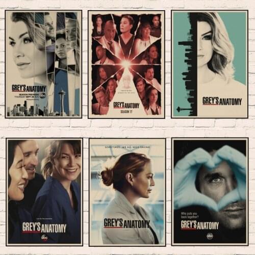 American TV Series Greys Anatomy Diaries Decorative Painting Wall Decor Bar Poster Kraft Paper Retro Poster